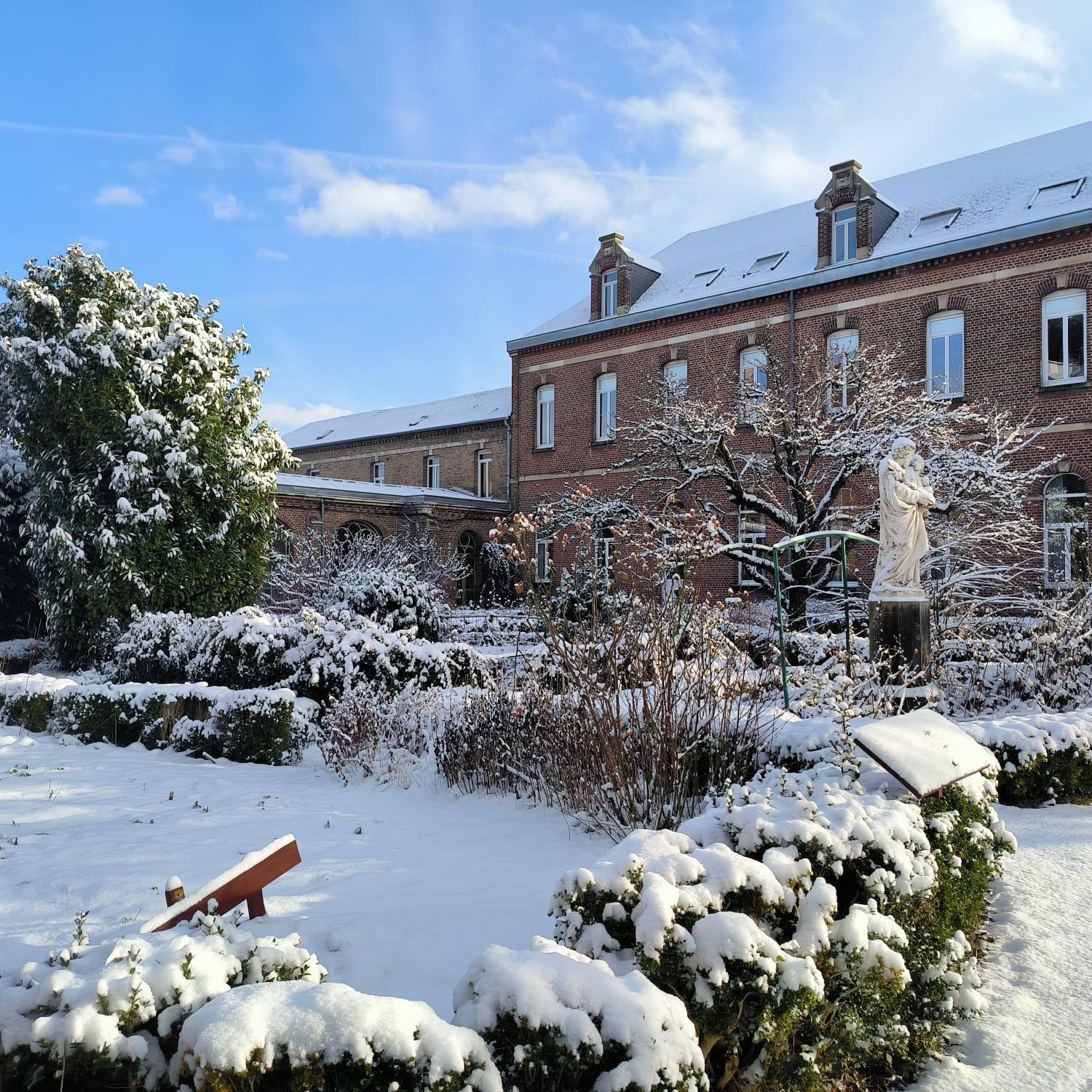 Jardin sous la neige